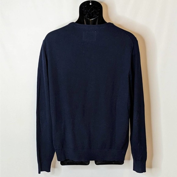 ST. JOHN'S BAY Cotton/Cashmere Navy Blue V-Neck Pullover Sweater Men's Sz L NEW - Picture 2 of 5